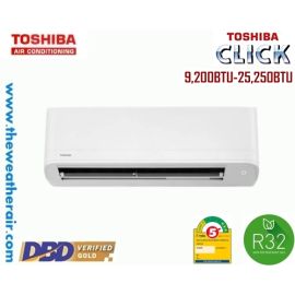แอร์ Toshiba ติดผนัง (Wall Type) เบอร์ 5 น้ำยา R32 รุ่น CLICK ขนาด 9,000BTU-25,250BTU
